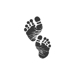 Silhouette baby footprints black color only