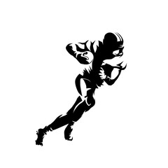 Naklejka premium American football quarterback, front view isolated vector silhouette