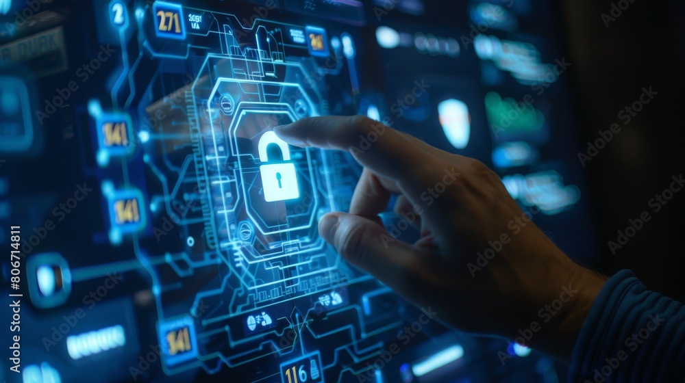Poster protect your digital data with vpn, firewall, and cloud encryption, securing confidential informatio