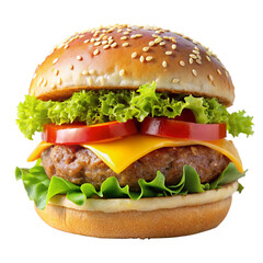 tasty Hamburger with white Background