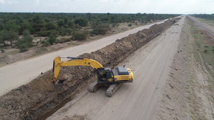 excavator on a site