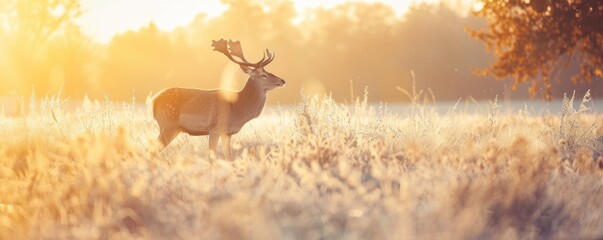 Portrait of a red deer in the forest