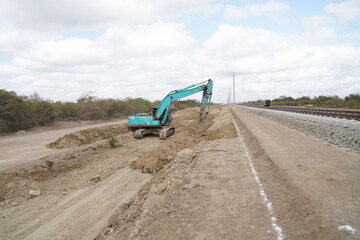 excavator on a site
