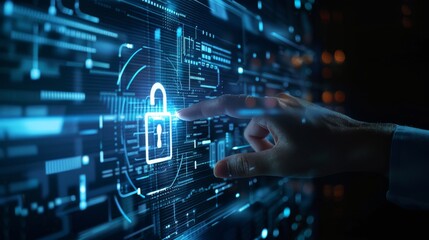 Fototapeta premium Deploy strong firewall and VPN protections to secure digital data in cloud environments, safeguarding confidential information against cybercrime.