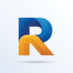 R company vector logo sign and symbol design. Vector abstract design elements. Color letters. Modern abstract design shapes on white background