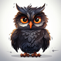 Fototapeta premium Watercolor Shadow owl, clipart Illustration, Generative Ai