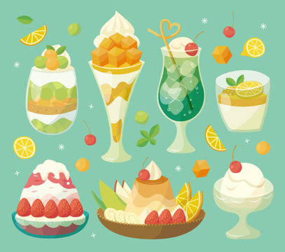 夏のスイーツイラストセット