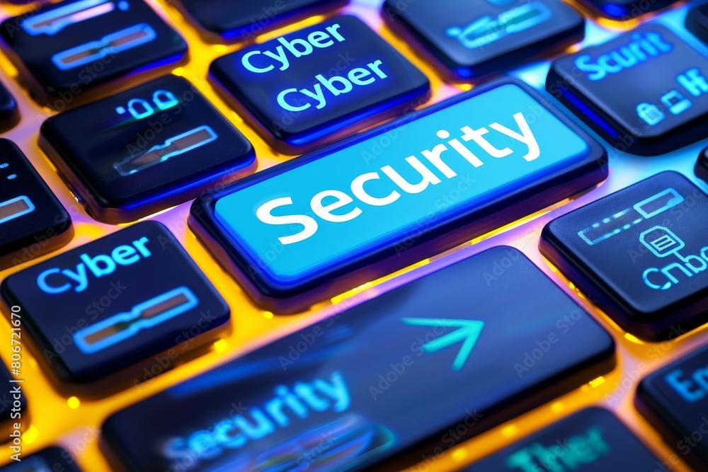Poster enhance digital security with vpn, firewall, and cloud encryption to protect confidential data and p
