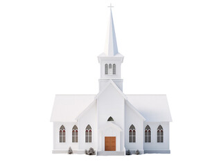 a white church with a steeple