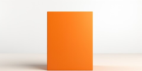 Orange tall product box copy space is isolated against a white background for ad advertising sale alert or news blank copyspace for design text photo 