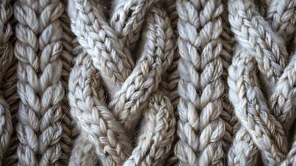 Textured Braided Wool Patterns in Natural Color