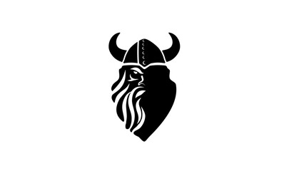 Viking emblem, black isolated silhouette - obrazy, fototapety, plakaty