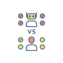 Human Vs Robot vector icon