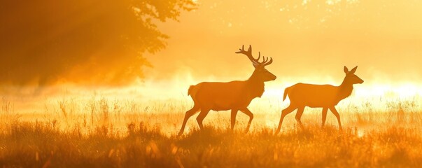Naklejka premium Portrait of a red deer in the forest