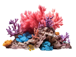 a coral reef with fish and corals