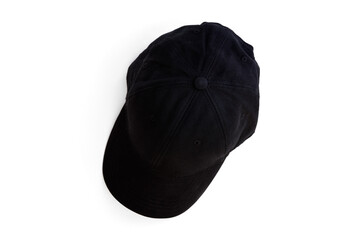 Black cap isolated on white background.