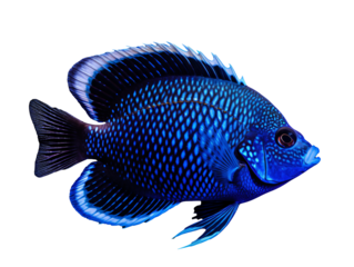 a blue fish with white spots