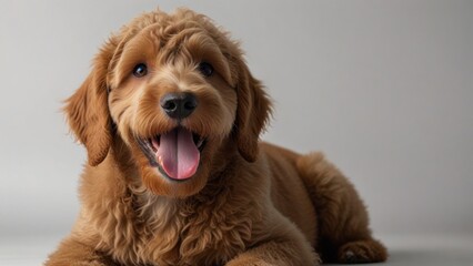 Adorable red/abricot Labradoodle dog puppy