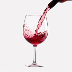 a red wine being poured into a glass