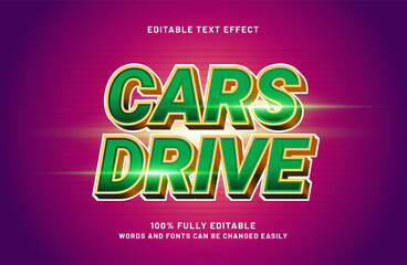 cars drive editable text effect in racing and speed text style
