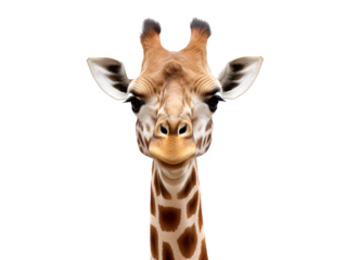 a giraffe looking at the camera