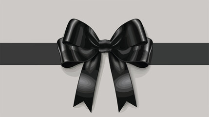 Black bow ribbon decorative icon vector illustration