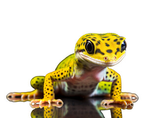 a yellow and black spotted lizard