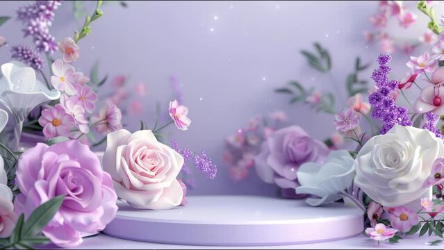 Podium background flower rose product purple 3d spring table beauty stand display nature white. Garden rose floral summer background podium cosmetic valentine field scene gift purple day romantic