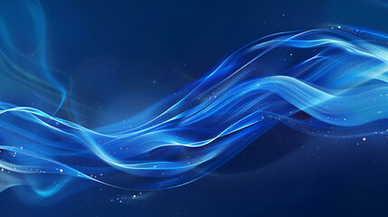 Blue dynamic glowing wave technology abstract blue background with dots
