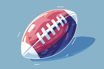 American football soccer ball illustration. American football ball on a blue background.