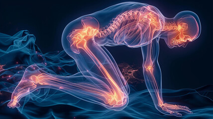 Knee pain fitness medical background,generative ai