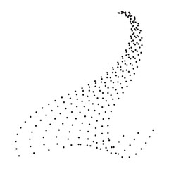 halftone, simple vector black dot wave Halftone, isolated on white