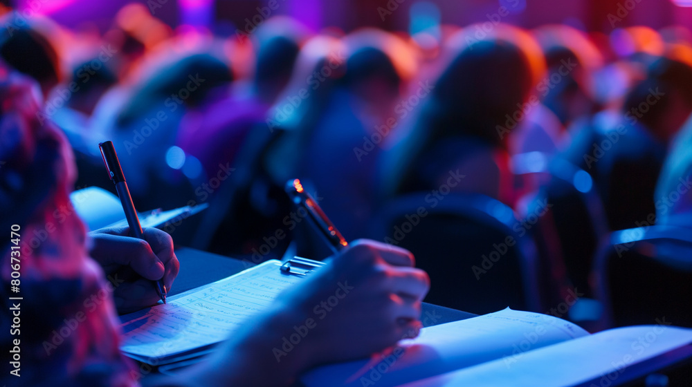 Poster the conference hall is filled with the sound of pens scratching against paper as the audience of unr