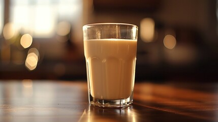 Within the confines of this glass, milk awaits, prepared to quench your thirst and fill you with contentment.