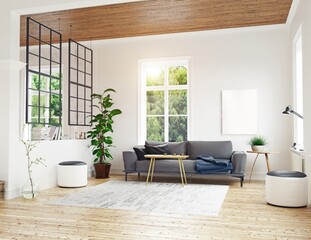 modern scandinavian living room design.