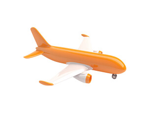 an orange and white airplane