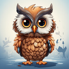 Fototapeta premium Watercolor Seraphina owl, clipart Illustration, Generative Ai