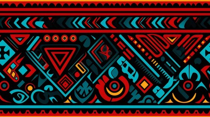 Seamless patterns creative ethnic style vector