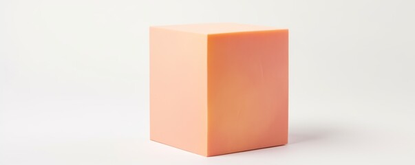 Peach tall product box copy space is isolated against a white background for ad advertising sale alert or news blank copyspace for design text photo website 