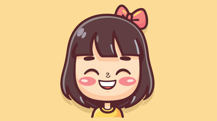 Cartoon happy head kawaii character Vector illustration
