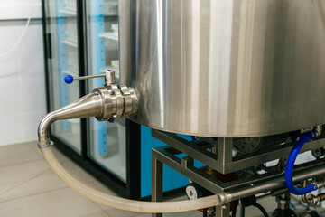 Fermentation tank. Equipment for the production of beer, cheese. Selected focus. High quality photo