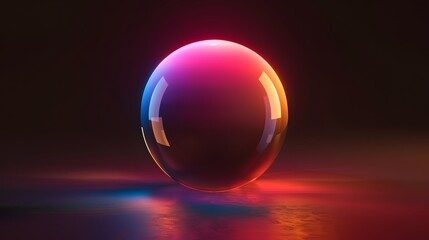 Glowing from the center, semi-transparent, gradient of colours, spherical orb