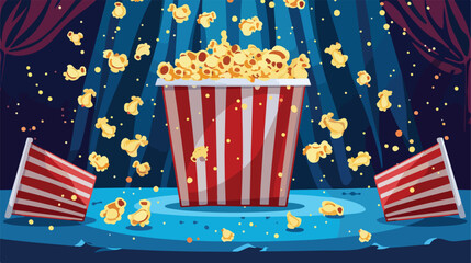Color movie film clipart with pop corn icon vector illustration
