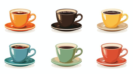 Colored coffee cup over white Vector illustration. Vector