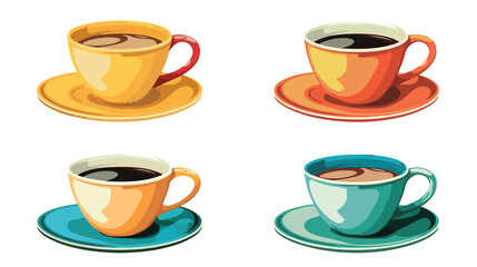 Colored coffee cup over white Vector illustration. Vector