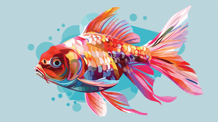 Colorful picture fish aquatic animal vector illustration