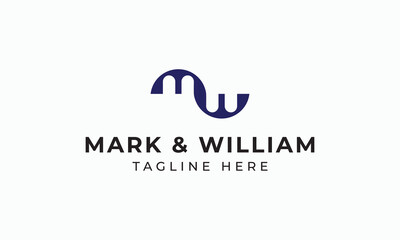 MW Monogram Vector Logo Design Business Named 'Mark & William'