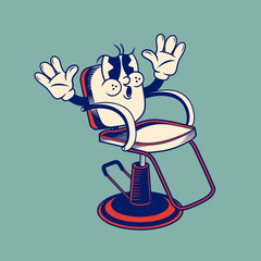 Retro character design of the barber chair