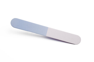 Nail file and polish isolated on white. Manicure set. Cosmetics