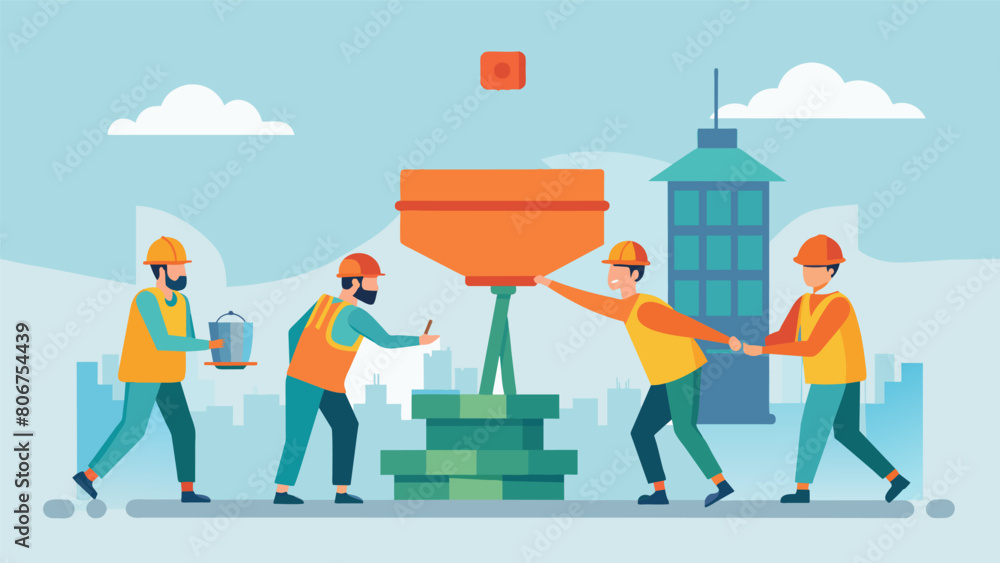 Poster the teamwork and expertise on display as the team pours reinforced concrete serve as a testament to 